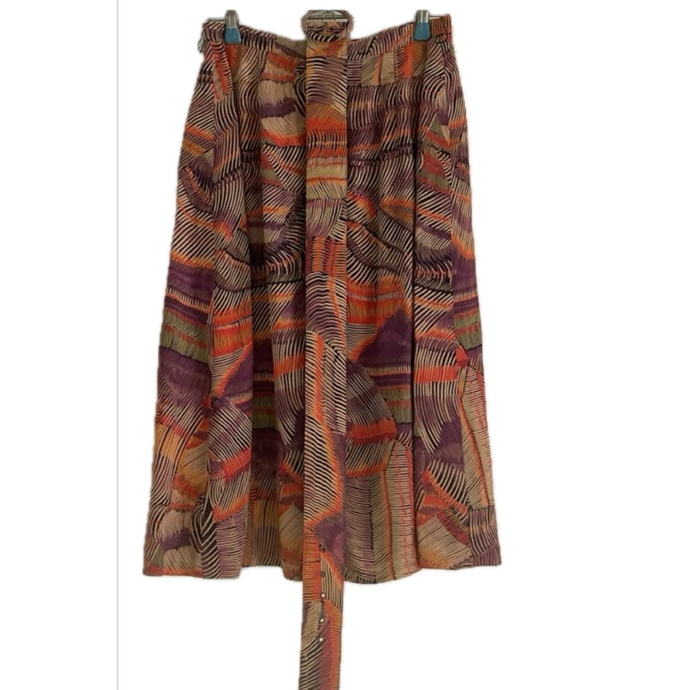 Women’s Vintage Multicolored Abstract Midi Skirt size XS
